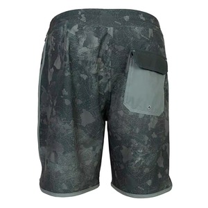 Shorts cargo amples en jean délavé vintage pour hommes, respirants, taille mi-haute, tricotés, couleur foncée, pour l'été - Product Image 4