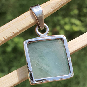 Moda 925 plata esterlina oro cuadrado Azul Aguamarina compromiso colgantes encantos joyería hecha a mano suministros a granel - Product Image 6