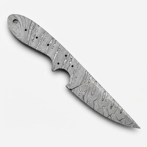 Lame de couteau en acier Damas faite à la main, pleine longueur, pour le dépecage et la chasse, fourniture pour la fabrication de couteaux DIY, vente en gros, directement du fabricant - Product Image 1