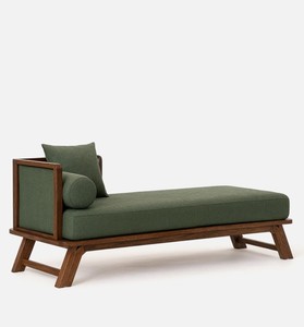Chaise longue moderne en bois, canapé-lit rembourré, siège de salon minimaliste pour la maison - Product Image 4