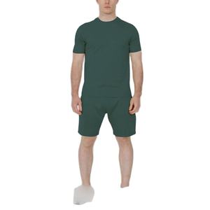 2025 vente en gros hommes été couleur unie à manches courtes col rond T-Shirt sport loisirs Shorts mode T-Shirt ensemble pour hommes - Product Image 4