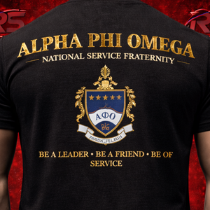 Camisetas Personalizadas de Fraternidad con Logotipo Impreso, Ropa de Estilo Griego para Estudiantes Universitarios, Camiseta de Chenilla Alpha Phi Omega - Product Image 4