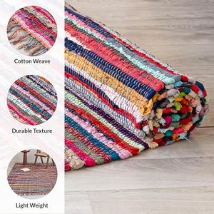 Tapis en tissu recyclé sur mesure, fabriqués à partir de tissus recyclés multicolores, adaptés aux designers d'intérieur - Product Image 4