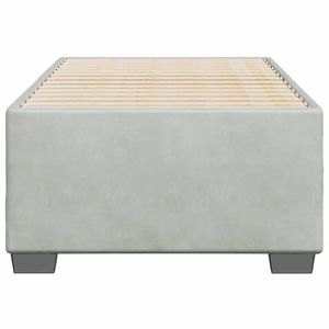 Estructura de cama Twin XL de terciopelo gris claro sin colchón-Producto con funda - Product Image 4