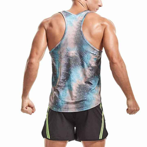 PASUXI Casual Quick Dry Moisture Wicking Fitness Stringer Tank Top Men's Longline Gym Workout <b>Singlet</b> Breathable <b>Running</b> Vest - Product Image 4