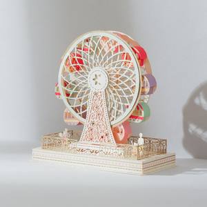 2026-0133 Kit de modèle en papier découpé à la main miniature de train à vapeur vintage fantastique, bricolage, art 3D, puzzle de collection - Product Image 5