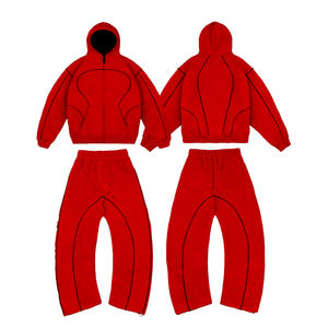 Survêtement personnalisé neuf pour homme, en coton tricoté, polaire thermique, motif uni, vêtements décontractés, couleurs personnalisées - Product Image 6