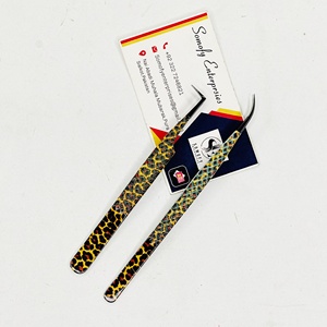 Pinzas Profesionales para Extensión de Pestañas, Acero Inoxidable Sólido, Diseño de Leopardo/Guepardo, Logotipo Personalizado, Recubrimiento de Papel, Precisión - Product Image 3