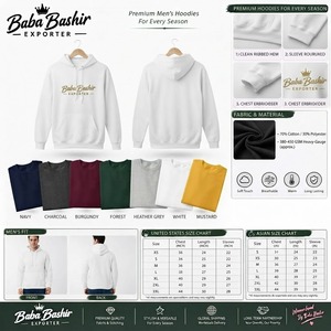 เสื้อฮู้ดโอเวอร์ไซส์ผู้ชาย แบรนด์เนวี ผ้าเฟรนช์เทอร์รี่ พิมพ์ลายซิลิโคนโลโก้ BB ผ้าฝ้าย มีกระเป๋าหน้า สไตล์ลำลอง - Product Image 4