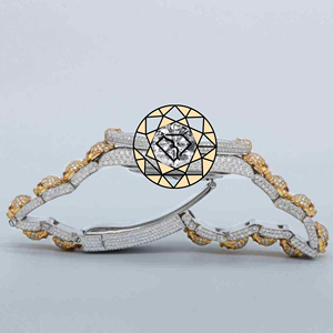 Men's Luxury Stainless Steel Diamond <b>Watch</b> with Skull Design Hidden Clasp Analog Quartz 41mm Round <b>Case</b> 10mm Glass Mixed - Product Image 6