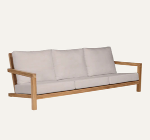 Sofá de Jardín Moderno para Exteriores con Estructura de Madera de Teca Sólida y Cojines Removibles Resistentes a la Intemperie para Patio, Terraza, Villa, Resort, Hotel - Product Image 3