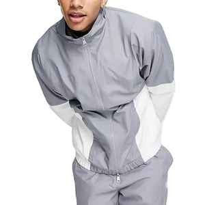 Men Tracksuit Full <b>Zip</b> <b>Hooded</b> Lightweight Polyester Casual Sport Wear With Side Pockets Spring Outfit - Product Image 4