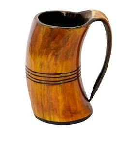 Jarra de Cuerno Vikinga Nórdica Hecha a Mano, de Cuerno Natural de Búfalo, para Cerveza o Cerveza Ale Medieval - Product Image 5