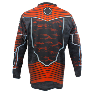 Jersey de Paintball Sublimado de Moda, Manga Larga, Diseño de Malla Roja y Negra, para Juegos al Aire Libre, Secado Rápido, Compresión - Product Image 3