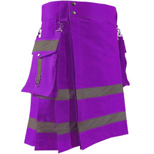 Kilt utilitaire pour homme violet haute visibilité cargo gothique mode festival vêtements de travail 2026 - Product Image 2