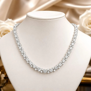 Collier tennis élégant en moissanite, taille brillant rond, serti à griffes, classique, pour femme, idéal pour mariage - Product Image 5