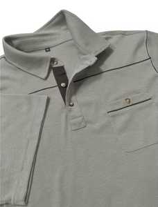 Polo à manches courtes pour homme, couleur unie, coton tricoté, respirant, design décontracté avec poche, coupe classique - Product Image 4