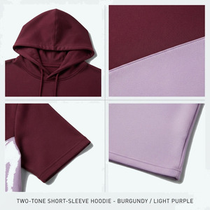 Oem Odm Service Wholesale Cheap Price Custom <b>Men</b> <b>Shorts</b> <b>Sleeve</b> <b>Hoodie</b> Breathable Quick Dry Solid Color Plain Dyed Casual Look - Product Image 5