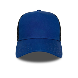 Classic Royal Blue Trucker <b>Cap</b> Black Mesh Back Adjustable Snapback Hat <b>Plain</b> Front Custom Logo Breathable Outdoor Casual <b>Cap</b> - Product Image 2