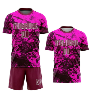Whole Sale Sublimation Custom Design Printed Mesh Polyester Solid Plain Color Soccer Wear Training Classic Soccer Uniform - Product Image 1