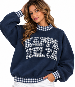 Wholesale Women’s Oversized <b>Mock</b> Neck Pullover Custom Embroidered Logo Soft Cotton Fleece Winter Streetwear Sweatshirt - Product Image 1