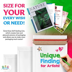 Maglie Kraft rigide bianche da 11X13.5 pollici da 100 in cartone 550 GSM robusto con striscia a strappo per foto buste postali in CDs - Product Image 4