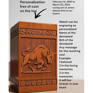 Urne funéraire en bois et résine gravée sur mesure : Urne commémorative pour animaux de compagnie/humains, souvenir commémoratif par AYAANS - Product Image 2