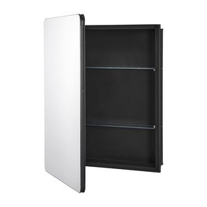 Mobile da Bagno 24x30 con Struttura in Alluminio, Armadietto Portamedicinali con 2 Ripiani e Specchio - Product Image 1