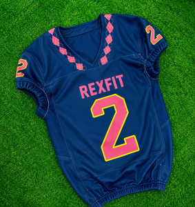 Ensemble de maillot et pantalon de football américain Rexfit, sublimé, col en V, sans manches, respirant, ajusté, en mesh, pour homme adulte - Product Image 5