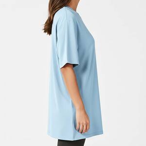 New Luxury oversized Women's T-Shirt 220gsm 100% Polyester Fabric drop shoulder Custom Printed Logo Summer wear ladies tee OEM - Product Image 2