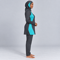 Ensembles de burkinis islamiques modestes personnalisés pour femmes, bas à coupe haute, logo sur le devant, respirant, séchage rapide, ensemble burkini 3 pièces modeste