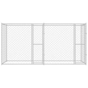 Jaula para Perros de Acero Galvanizado Plateado de 157.48 x 78.74 x 78.74 Pulgadas para Mascotas - Product Image 4