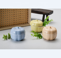 Bol en mélamine bicolore en forme de citrouille avec couvercle, bol de service alimentaire, bol individuel pour dessert et collation, décoration de table d'Halloween, sans BPA