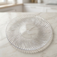 Ensemble de vaisselle en acrylique transparent ST, assiette de présentation, plat de service, décoration pour hôtel, restaurant, maison, mariage, plateaux de service en plastique