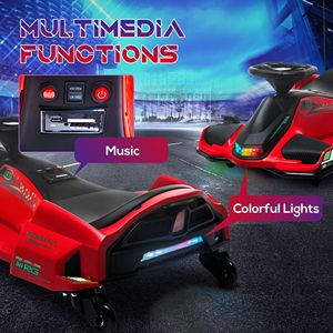 Go-Kart Elettrico da Drift 36V con Avvio Lento, Musica e Luci Rosse, Personalizzabile, Trazione 4x4, Freno a Disco per Bambini, Garanzia 1 Anno - Product Image 5