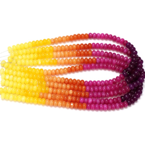 Magnifiques perles de quartz bio couleur soleil levant, forme rondelle lisse, 7-8mm, mélange de pierres précieuses de quartz, perles en gros, bijoux artisanaux - Product Image 2