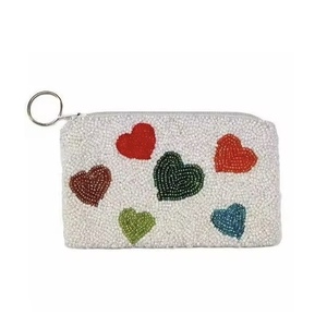 White <b>Seed</b> Beaded Coin Money Purse Makeup Bag handmade accessory colorful beaded pouch - Product Image 6