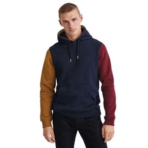 Sweat-shirt à capuche décontracté pour homme, printemps, automne, hiver, en polaire, avec cordon de serrage, poche kangourou contrastante, doublure polyester/coton - Product Image 1