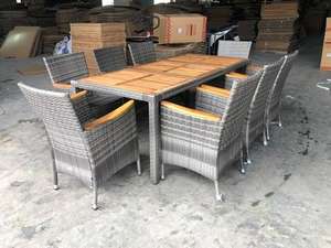 Juego de Mesa de Comedor de Mimbre y Ratán para 8 Personas, Diseño Moderno, Resistente, para Exteriores, No Apilable, Muebles para el Hogar, Embalaje en Cartón, Venta al Por Mayor - Product Image 3