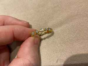 Bague éternelle complète en moissanite taille poire et taille ronde, en argent 925 original plaqué or, idéale pour un cadeau de fiançailles ou d'anniversaire pour la mariée - Product Image 2