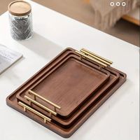 Modernes Serviertablett aus Holz mit Metallgriff für Küche, Schlafzimmer, Gästezimmer, Wohnzimmer, neues Design, Dekorationstablett