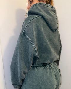 เสื้อฮู้ดครอปท็อปผู้หญิงแบบซิป ผ้าฝ้าย ดีไซน์ใหม่ล่าสุด ขายส่ง - Product Image 3