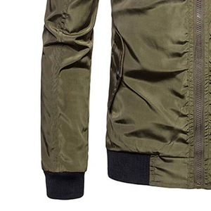 Chaqueta Bomber Personalizada de Invierno para Hombre con Cuello Alto y Logotipo Frontal, Tejido Transpirable, Venta al por Mayor - Product Image 3