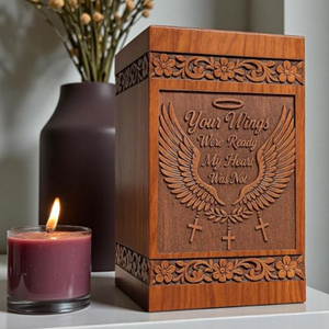 Handmade Rosewood Cremation Urn: Butterfly Fairy Design, Custom Engraving Memorial Keepsake urn by AYAANS - Product Image 1