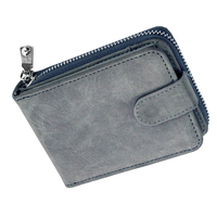 Dompet Kulit Asli Pria Desain Minimalis dengan Ritsleting, Ringan, Tahan Air, Aksesori Gaya Hidup Kasual Sehari-hari