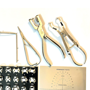 Rubber dam kit <b>frame</b> punch plier <b>clamps</b> forceps dental endodontics instrument 36 pcs german Surgery Kit Dentistry by Dentavex - Product Image 2