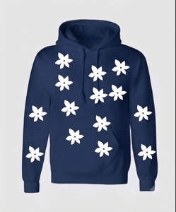 Sudadera con Capucha Negra para Hombre, Estampado Floral, Corte Regular, Tejido de Algodón, Informal, para Otoño - Product Image 4