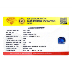 Natural Certified Iolite Loose Gemstone 5.4 Carat Wholesale Calibrated Sapphire Opal - Product Image 4