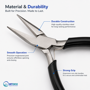 Alicates Profesionales de Precisión para Joyería, Acero Inoxidable, Punta Larga, Herramienta para Doblar Alambre con Agarre Antideslizante - Product Image 4