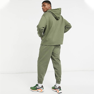 Survêtement à capuche unisexe pour homme, broderie personnalisée du logo, streetwear, tissu en molleton de coton léger de haute qualité, uni, décontracté - Product Image 3